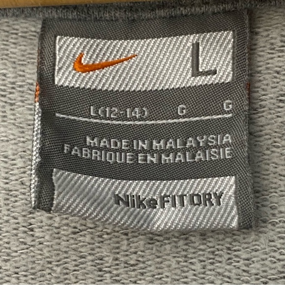 Vintage Nike Dri-Fit Women’s Heather Gray V-Neck Hoodie Sweatshirt Size Large - Picture 7 of 10